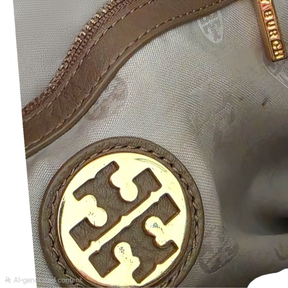Tory Burch Gold and Brown Tote Bag - Picture 4 of 13